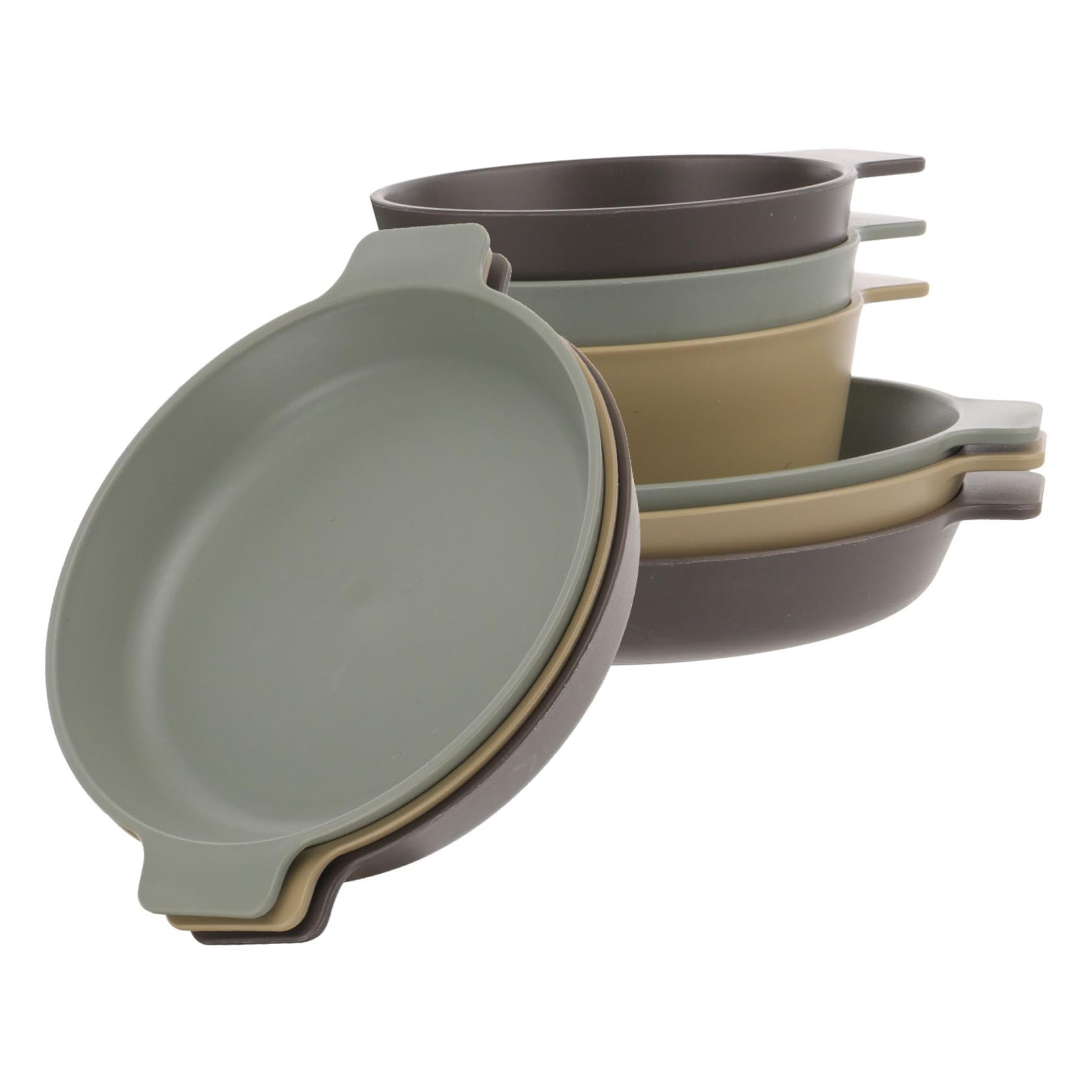 BESPORTBLE 2sets Lightweight Plastic Dinnerware of Portable Plates Bowls for Camping Picnics Outdoor Use Includes Plates Easy to Fun