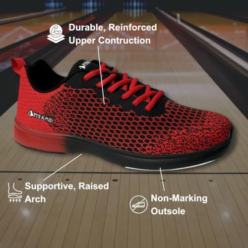 Image of Pyramid Men's Path Lite Seamless Mesh Bowling Shoes - Lightweight Seamless Design, Athletic Fit, Breathable Knit Upper, Universal Slide Soles