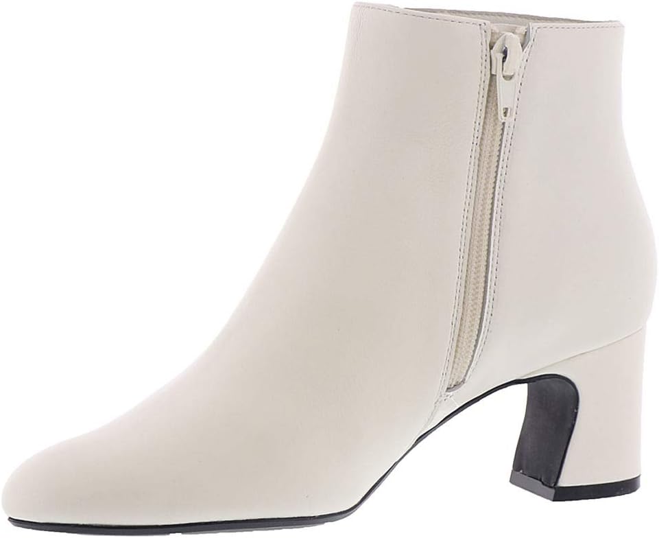 VANELi Womens Dany Leather Block Heel Ankle Boots 7 XX-Narrow Latte