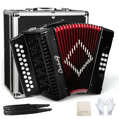 Accordion &ndash; 21 Keys 8 Bass Adult Push-Pull Heterophonic B/C Tone Accordion for Professionals...