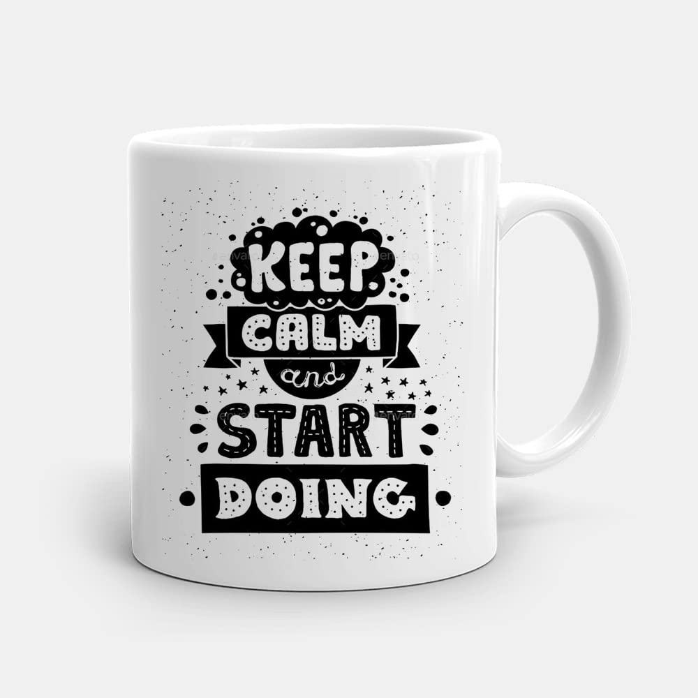 Misaavi Keep Calm and Start Doing 11oz/325ml Funny Graffity Style Novelty Boy Girl Take it Easy Chillout Sincere Unique Humorous Ceramic Coffee/Tea/Milk Mug.
