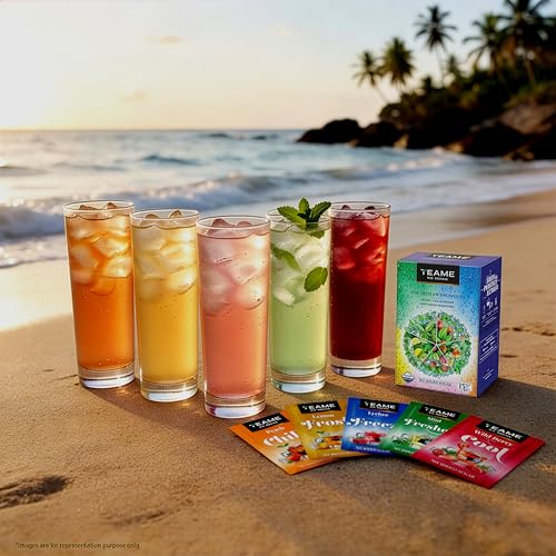 Image of TE-A-ME Assorted Iced Tea Bags, 15 Pyramid Sachets | Sugar-Free Cold Brew Collection