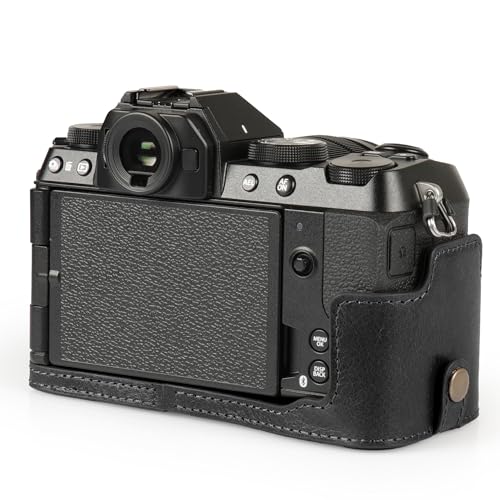 Image of MegaGear Genuine Leather Camera Case for Fujifilm X-S20 (18-55mm) - Stylish and Protective Digital Photography Bag - Black