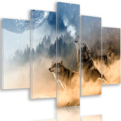 Feeby Quadro su Tela multipannello Lupo Tipo a