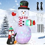 Quntis 240CM Bonhomme de Neige Gonflable, Bonhomme de Neige Lumineux Extérieur IP44 Étan...
