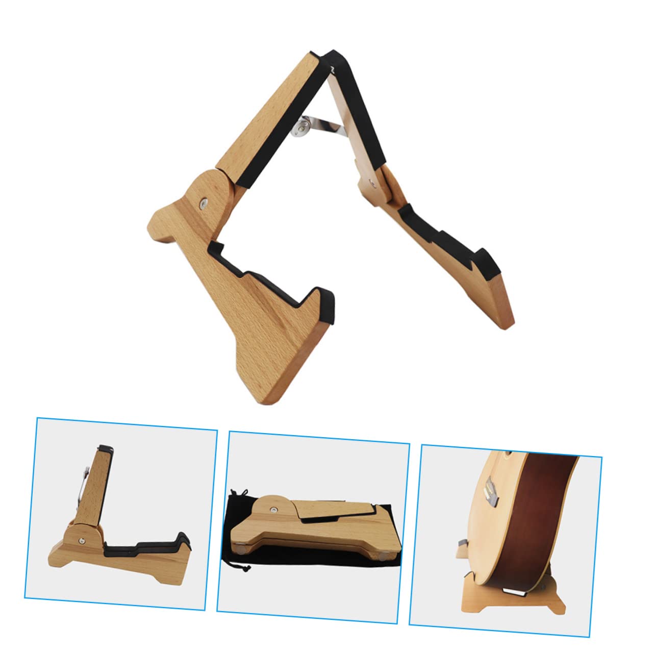 Supporto Chitarra da Terra per Basso Elettrico e Chitarra Elettrica, Design Pieghevole e Leggero in Materiale Sintetico per Music Room