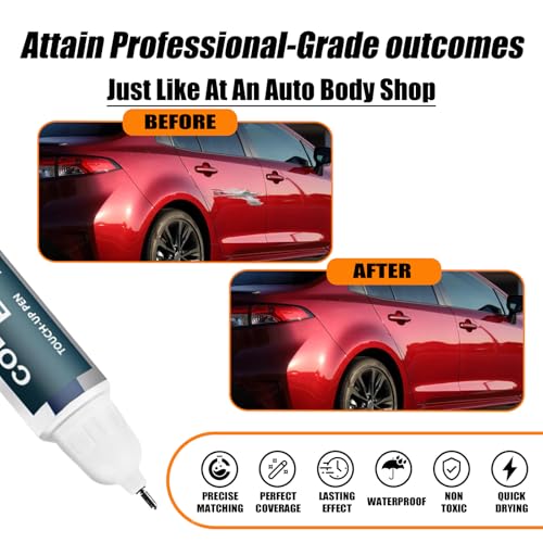 Image of (3Q3 Dark Red /Salsa Red Pearl) Car Touch Up Paint for Toyota, Car Paint Pen Scratch Repair Two-In-One Touch Up Paint, Premium Car Scratch Remover for Deep Scratches