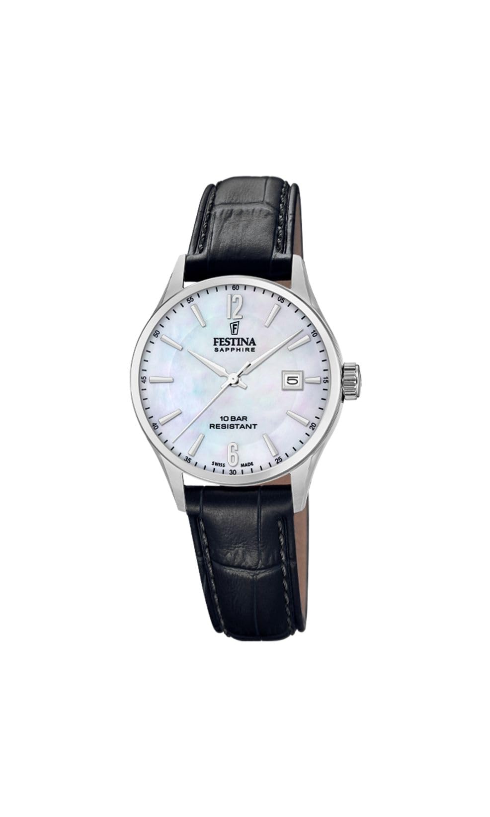 Festina Swiss Made Orologio Donna Analogico in Pelle Nero