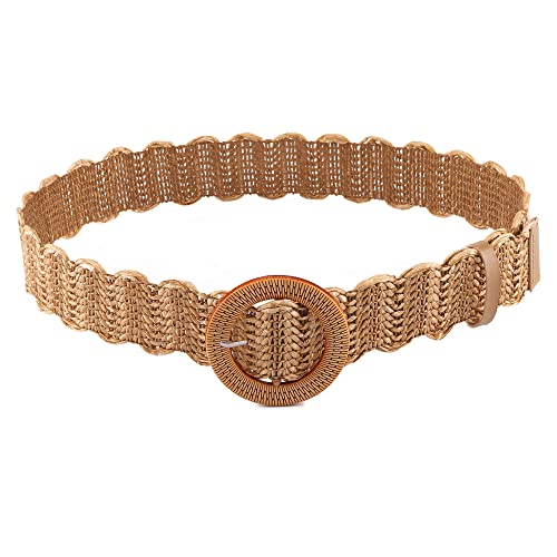 Ayliss Straw Woven Elastic Stretch Waist Belt Fashion Women Skinny Dress Belt Waist Dress Band Straw Woven Bohemian Belt4