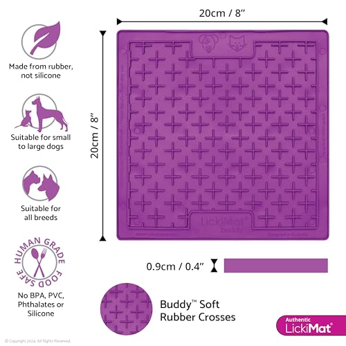 LICKIMAT Buddy - in 2 Größe und div. Farben, Farbe:lila, Größe:small - 20 x 20cm