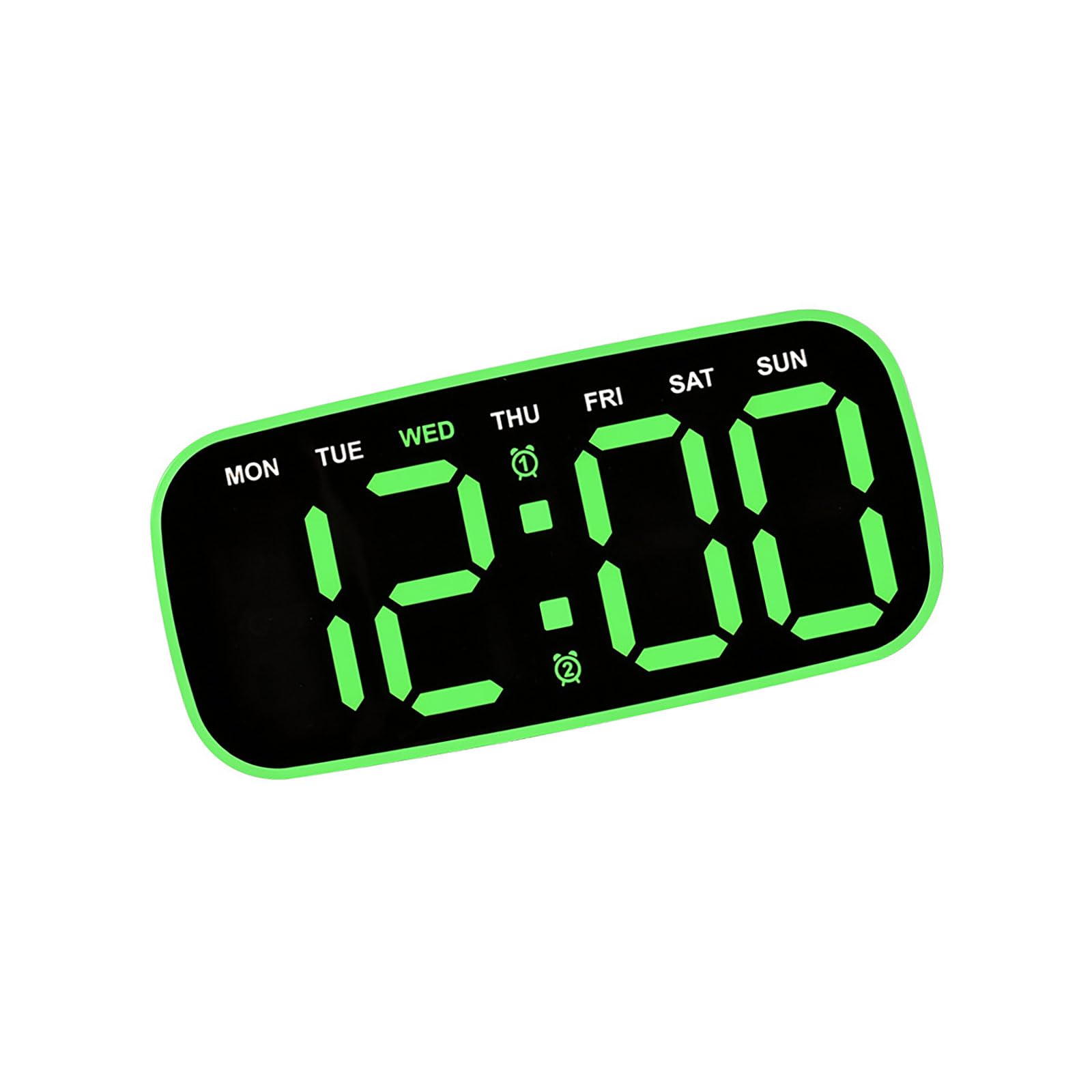 NRVTRE Digital Alarm Clock for Bedroom Desk Clock for Living Room Bedroom with Large Numbers, Dimmer, Loud Alarm Day of Week Clocks for