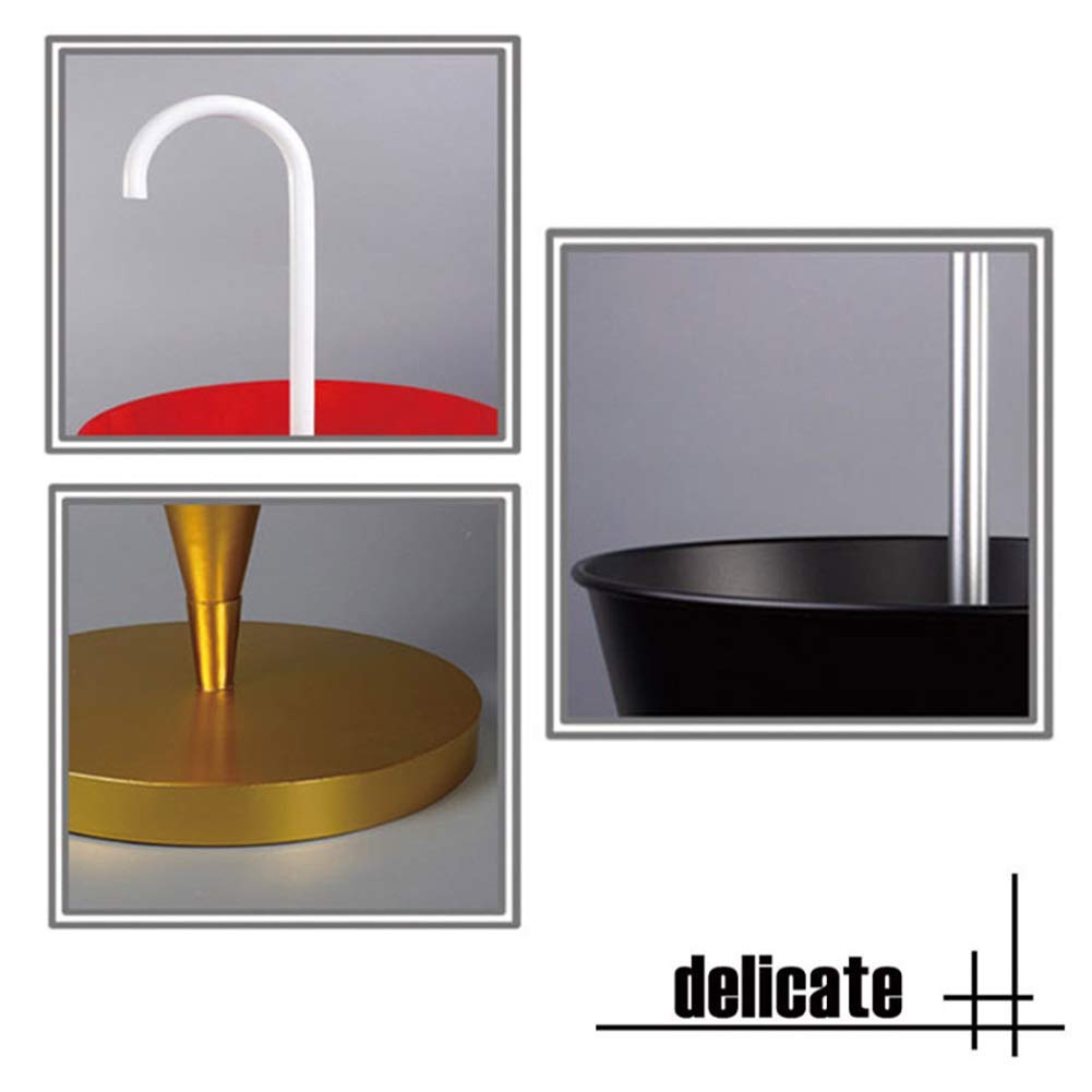WXYZ Posición Creadora Paraguas, Paraguas Hierro Bucket En Inicio del Pasillo del Hotel, Drenaje Rápido De Almacenamiento Cubo, Negro Oro 93x30cm (Color : Gold)