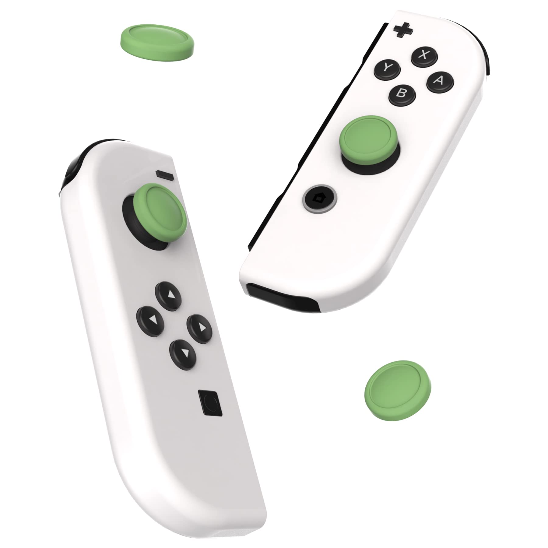 PlayVital Agarres para el Pulgar para Nintendo Switch Joycon Tapas de Joysticks Caps Thumb Grips de Silicona Joystick Tapas de Pulgar para Nintendo Switch OLED para Switch Lite joycons(Verde Matcha)