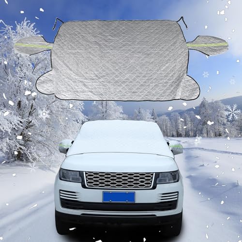 Image of Windshield Snow Cover Compatible with Range Rover 2018-2022, Car Snow Cover, Front Windshield Sunshade, Exterior Windscreen Sun Shade, UV-Rays Sun Ice Snow Frost Protector, 4-Layer Windshield Cover