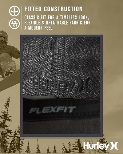 Image of Hurley Men's Caps - One & Only Flexfit Baseball Cap - Fitted Hats for Men (S-XL)