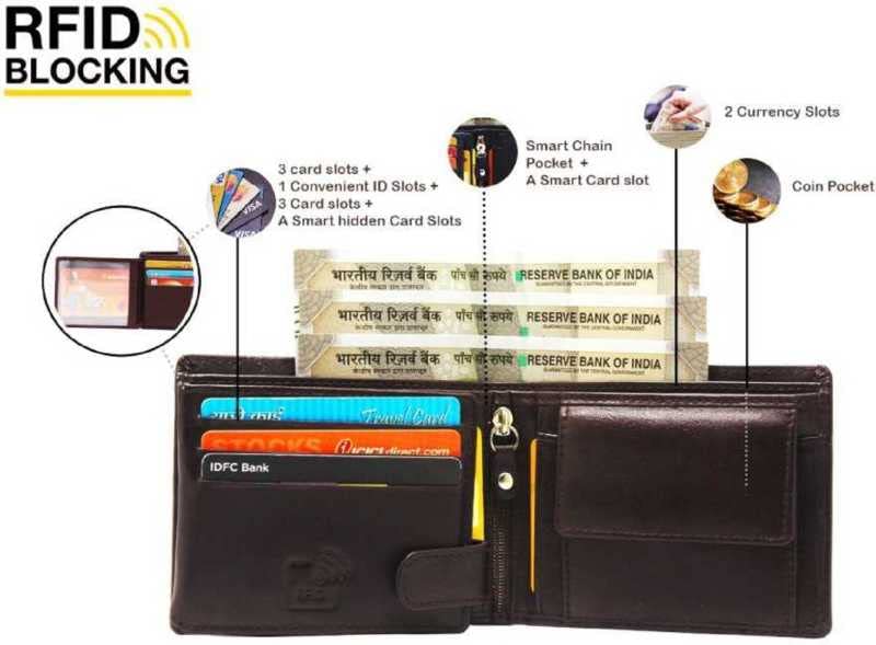 Dark Tan Genuine Leather RFID Wallet4