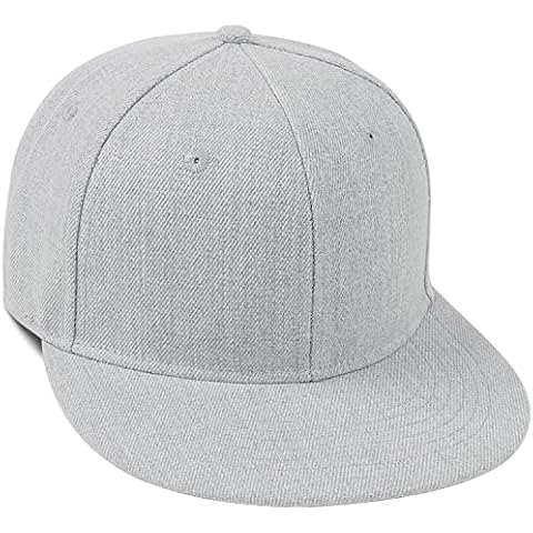 Classic Flat Bill Snapback Hats for Men Women, Hip Hop Style Unisex Adjustable Plain Baseball Cap-Grey Cover
