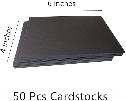 Miniatura 2 de Smanzu Paquete de 50 cartulina negra de 4 x 6 pulgadas, grueso, pesado, 92 libras, para hacer tarjetas de índice, tarjetas de invitaciones, postales