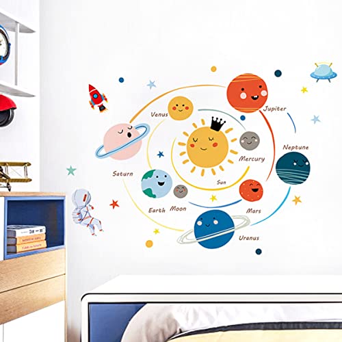Space Wall Stickers, Planet Wall Decals For Kids Room Space Wall Decor Peel And Stick Boy Bedroom Nursery Classroom, Playroom, Daycare #TOP3
