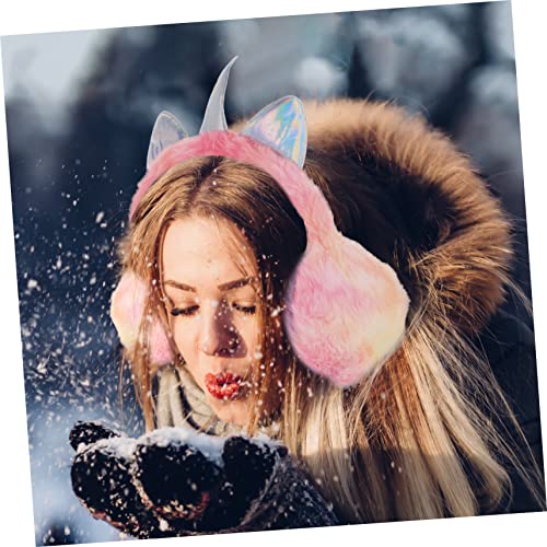 Orejeras de invierno de unicornio con protección caliente para oídos infantiles 7