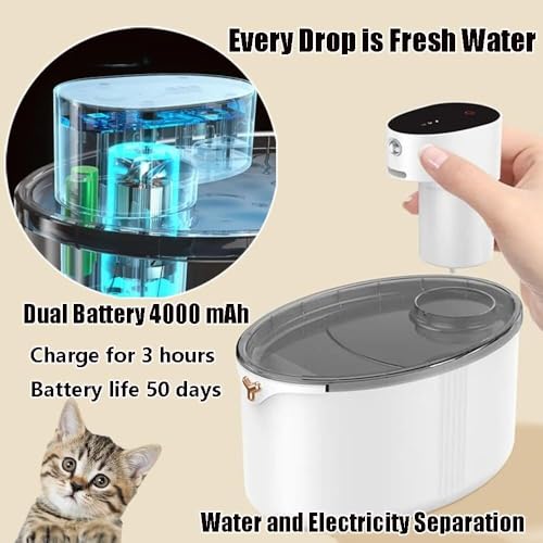 Fuente de agua inalámbrica para gatos 2.5L miniatura 4