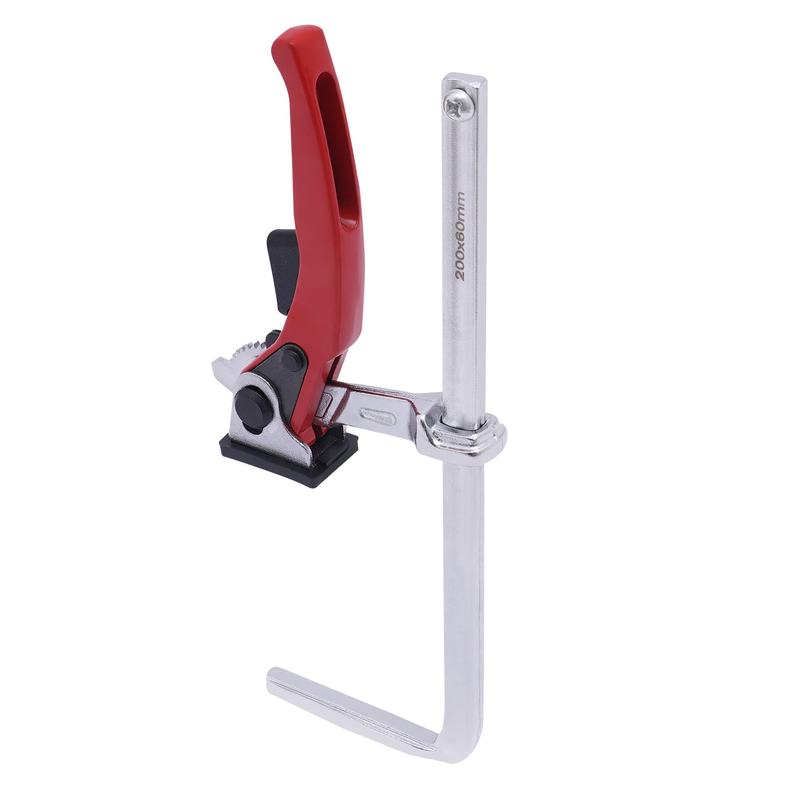 2 abrazaderas de carraca, abrazadera de mesa, virola potente para trabajos profesionales, profundidad de garganta para lijar, cortar (200 mm x 60 mm)