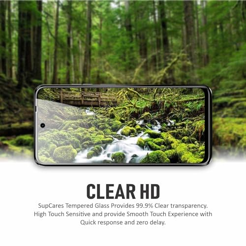 Image of SupCares Tempered Glass for Motorola Moto G34 (6.5 Inch) With Installation Kit | Military-Grade Gorilla Screen Protector | Edge to Edge Coverage | Black