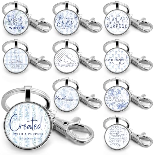 Image of Fumete Christian Keychain Bulk Bible Verse Religious Scripture Quote Inspirational Key Rings Gift for Women Men Church Pastor