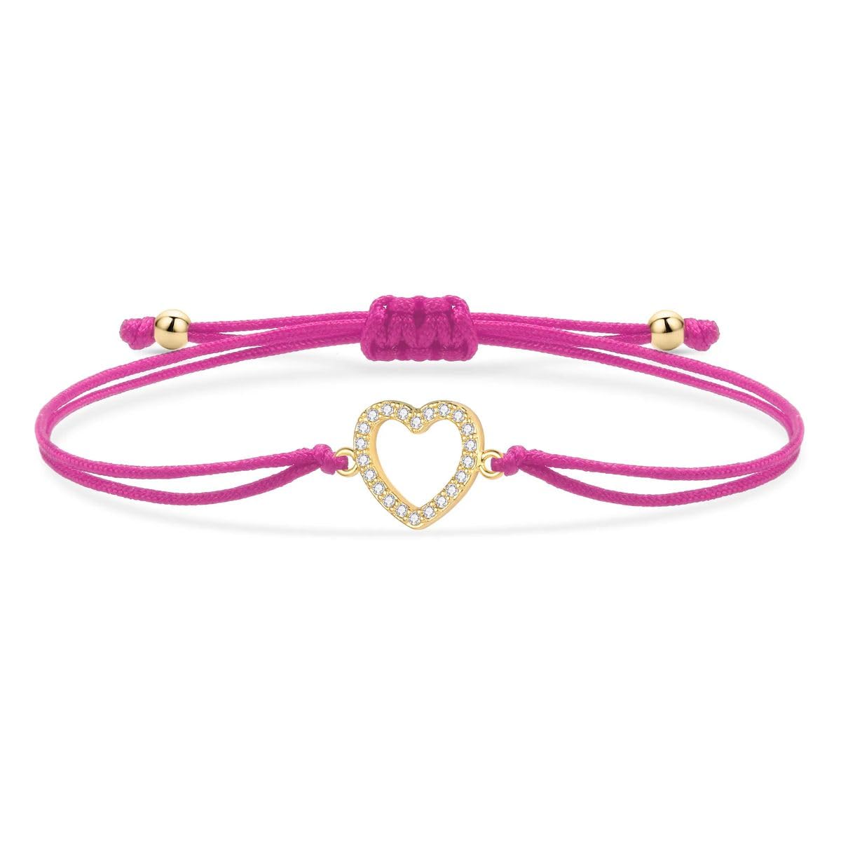gioielli Nuovo 2025 CZ Ottone Amore Cuore Bracciale con ciondoli Amante delle donne Regalo Placcato in oro Cubic Zirconia Zircone Rosso Stringa con per te Gioielli Accessori Creativi