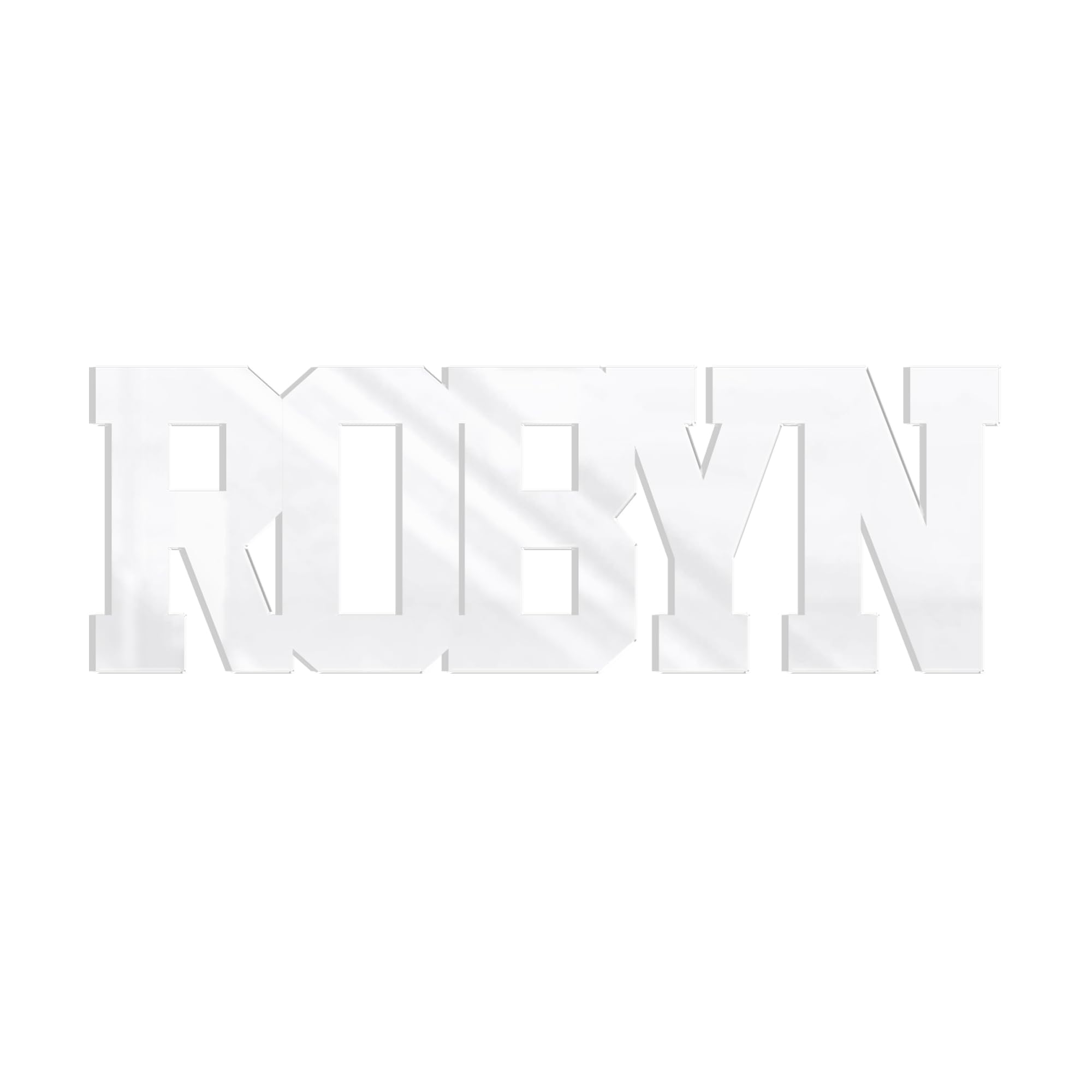 Any Name Text Wooden Colour Personalised Mirror Bedroom Nursery Hanging Door Sign Wall Decoration Plaque (Font Style 6, White Acrylic) โ image 1