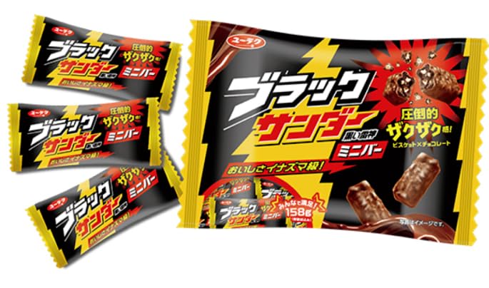 Generic Yuraku Seika Black Thunder Mini Bars - Assorted Flavors, Pack of 12 Pieces (Mini Bar, Original)