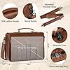 RAINSMORE Messenger Bag PU Leather Laptop Bag 15.6 Inch Waterproof Briefcase for Men Work Satchel Bag Business Shoulder Bag for College Brown #4