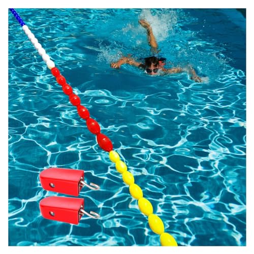 YXXSDP Swimming Pool Safety Rope and Float Kit, 3 10 20 23 33 Ft Long Landscape Pool Dividing Lanes Safety Rope with Floating Buoys, Professional Pool Boundary Rope(Size:1m (3.3ft))