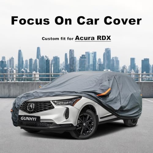 Image of GUNHYI Premium Car Cover Custom Fit Acura RDX, 16 Layers Heavy Duty Car Cover Waterproof All Weather with Zipper Door for Sun Rain Snow Dust Uv Protection