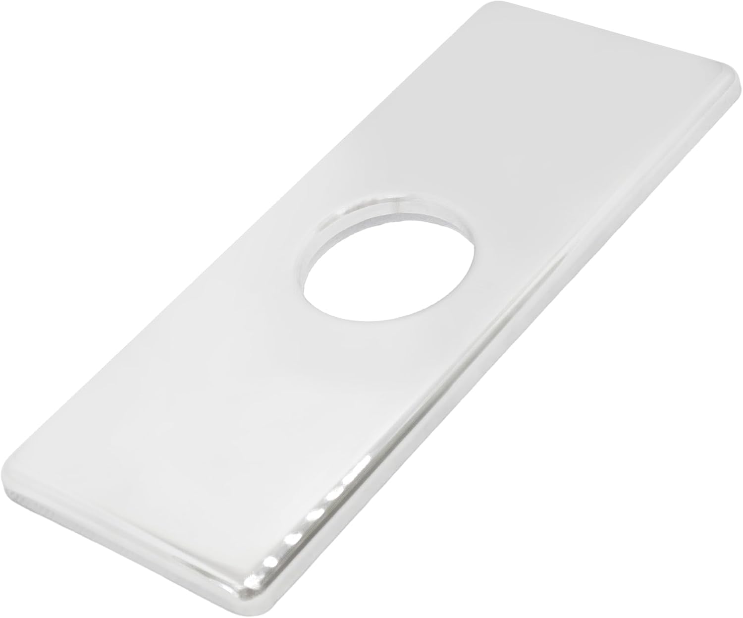 6" Faucet Escutcheon Plate, Stainless Steel Deck Cover for 1-3 Hole Bathroom Vanity Sink, Rectangle Centerset Basin Hole Plate, Chrome Kitchen Mixer Tap Accessory