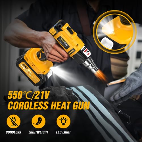 Taskstar Heat Gun With Two 4.0Ah Battery,21V Cordless Heat Gun 122℉-1022℉ Fast Heating Soldering,Hot Air Gun Kit With Lcd Digital,6 Nozzle thumb #5
