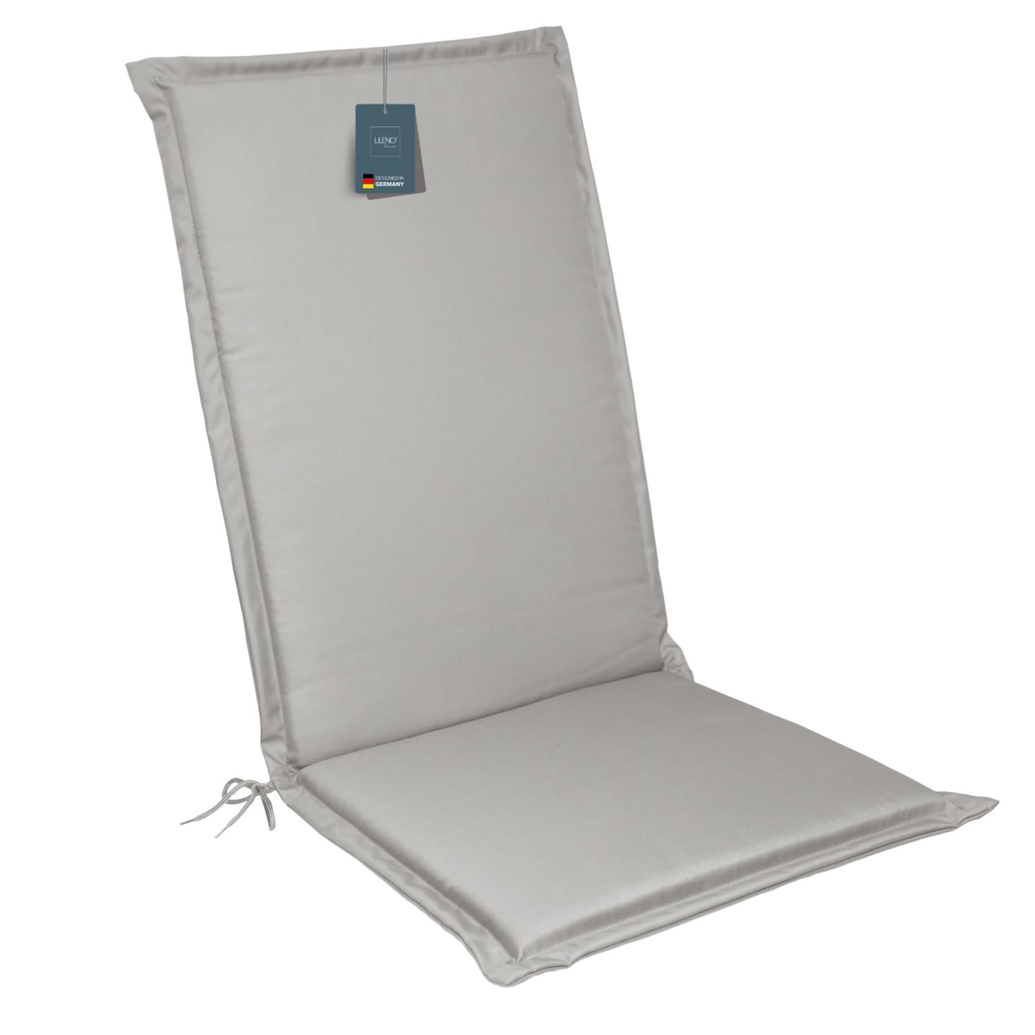 LILENO HOME Garden Chair Cushions [Set of 1 - High-Back] in Grey - Comfortable Loungers as Seat Cushions for Garden Furniture - Chair Cushion for Garden Chairs and Folding Chairs MIA — image 1