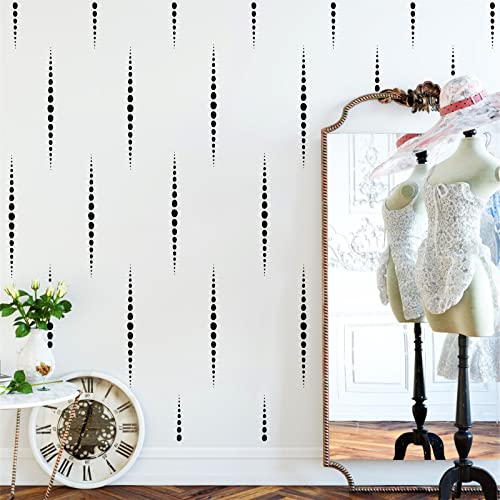 Hataru Black Line Wall Decals,Irregular Polka Dots Wall Decals Peel And Stick,Modern Stripes Wall Stickers,Circle Dots Decal Abstract Line Vinyl Sticker For Living Room Bedroom Classroom Nursery Decor #TOP1