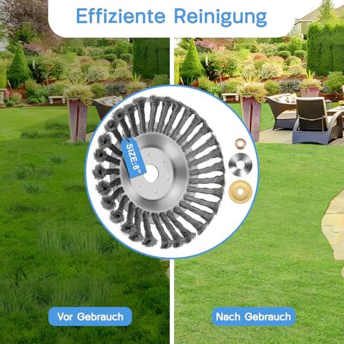 Lvelfe Professional Unkrautbürste, Unkrautbürste Freischneider mit 25.4 mm Durchmesser, Hochwertige Wildrasbürste für Benzin Rasenmäher, Unkrautbürste für Rasentrimmer – Bild 6