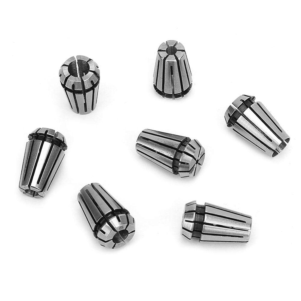 Ensemble de support de mandrin à pince, y compris 7PCS ER11 5mm tige d'extension de support d'arbre de moteur et ER11 1-7mm pinces à ressort pour le forage de fraisage et plus