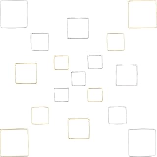 SUNNYCLUE 128 Pz 4 Misure Anelli di Collegamento Quadrati Cornici Geometriche Vuote in Ottone Lunetta Aperta Charms Orecchini Trovare Collegamenti Connettore per Artigianato Fai da Te Collana