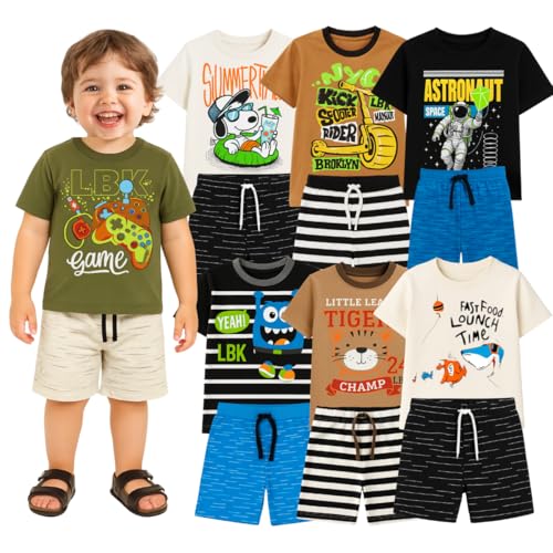 Kit sortido 4 Peças Conjunto Menino Infantil -2 Camisetas + 2 Bermudas - 2 Conjuntos Sortidos Menino (8)
