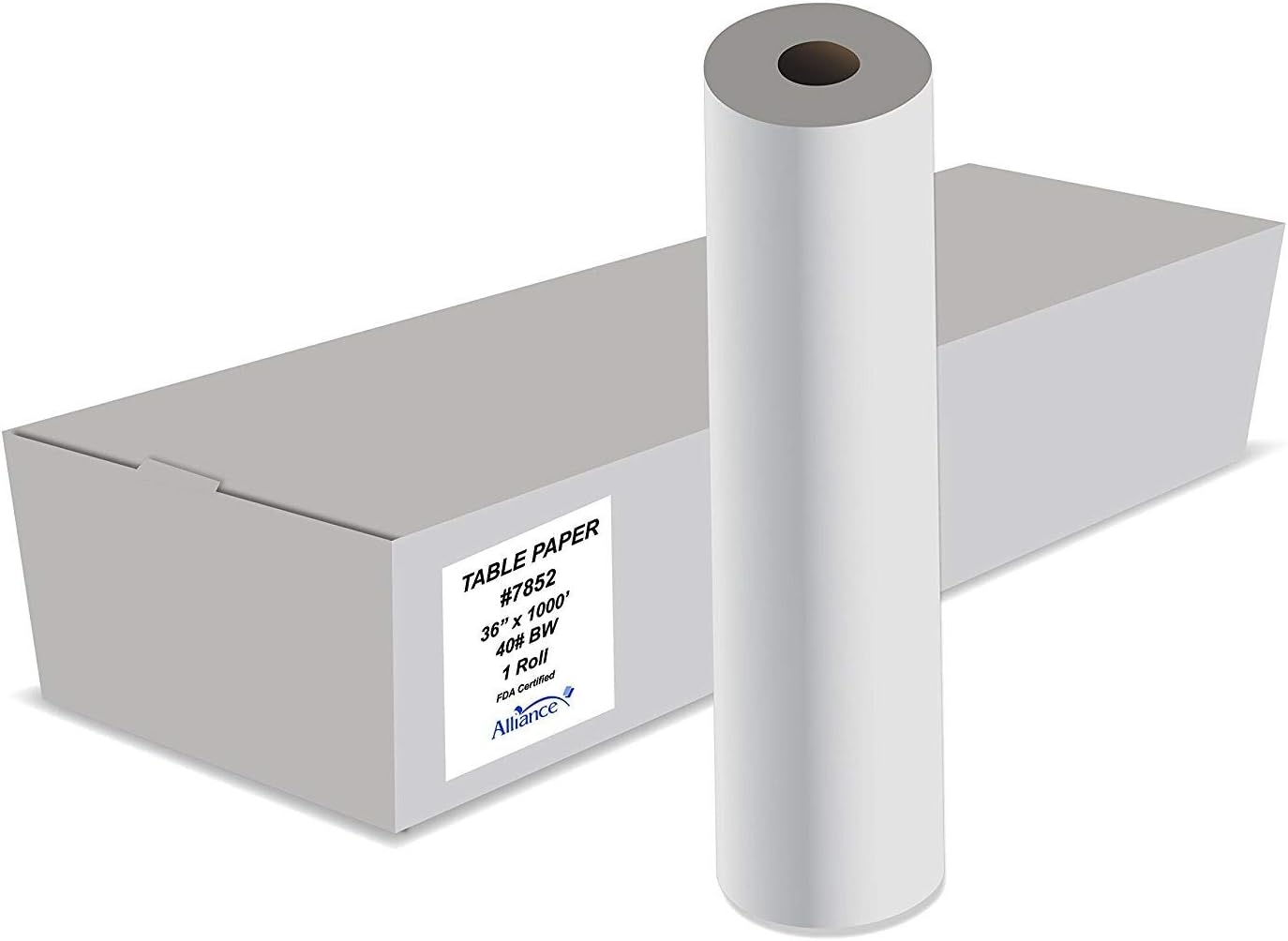Alliance Craft Paper 36" x 1000' Roll 1 White Paper Roll - Perfect for Parties, Crafting, Painting, Shipping, Packaging, Art - Made in The USA