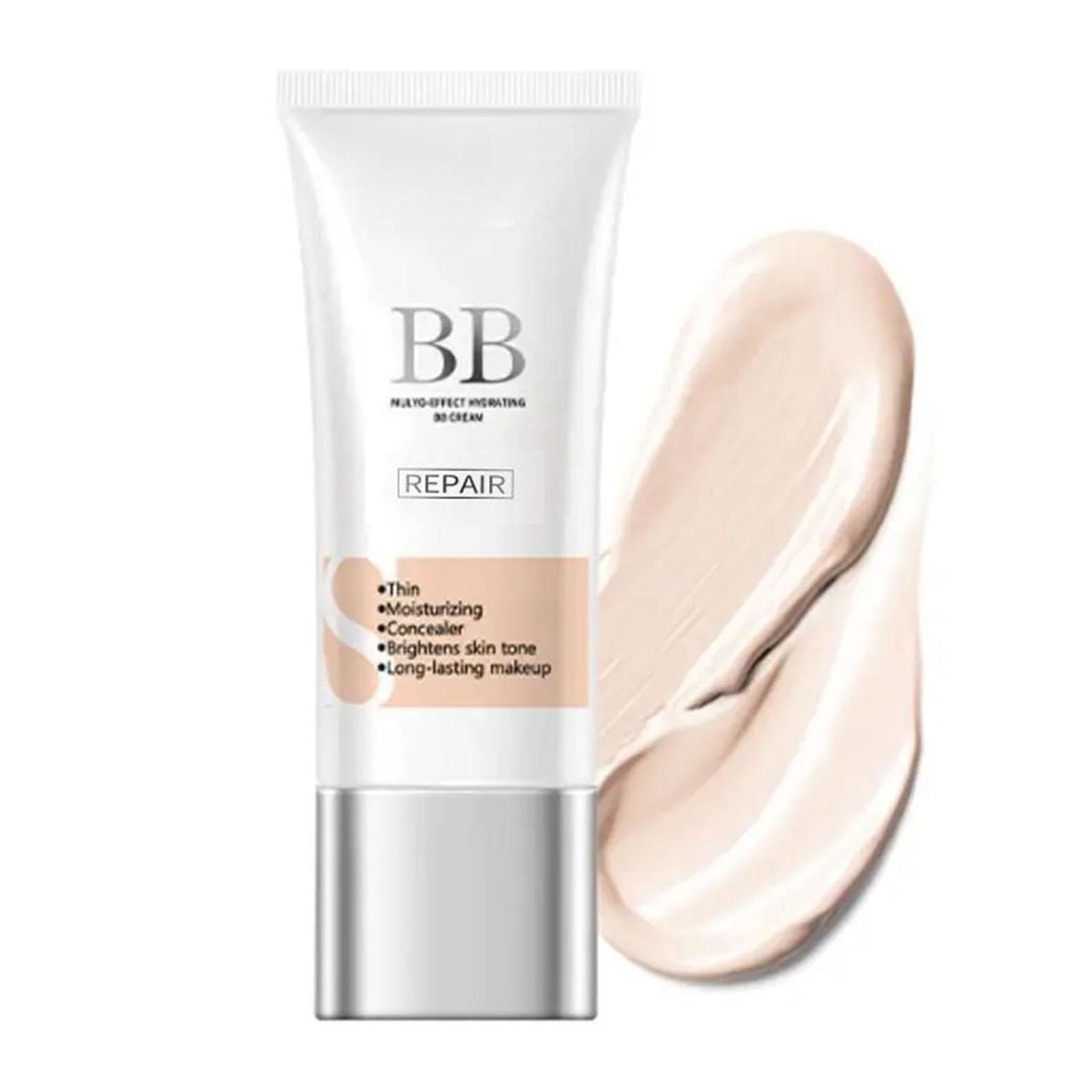 KASTWAVE Hydrating BB Cream, Tinted Moisturizer Suitable for All Skin Types, Full-Coverage Foundation and Concealer, Evens Skin Tone, Oil-Free, Light, Portable