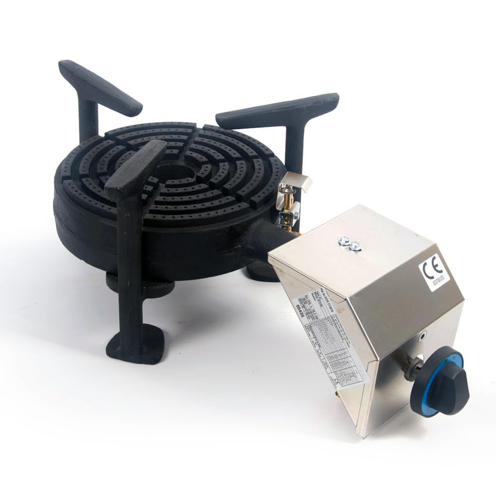 MBH - Paellera a gas industriale 1 bruciatore per alberghiera. Cucina fornello professionale speciale per paelle, pentole e wok - MADE IN SPAIN