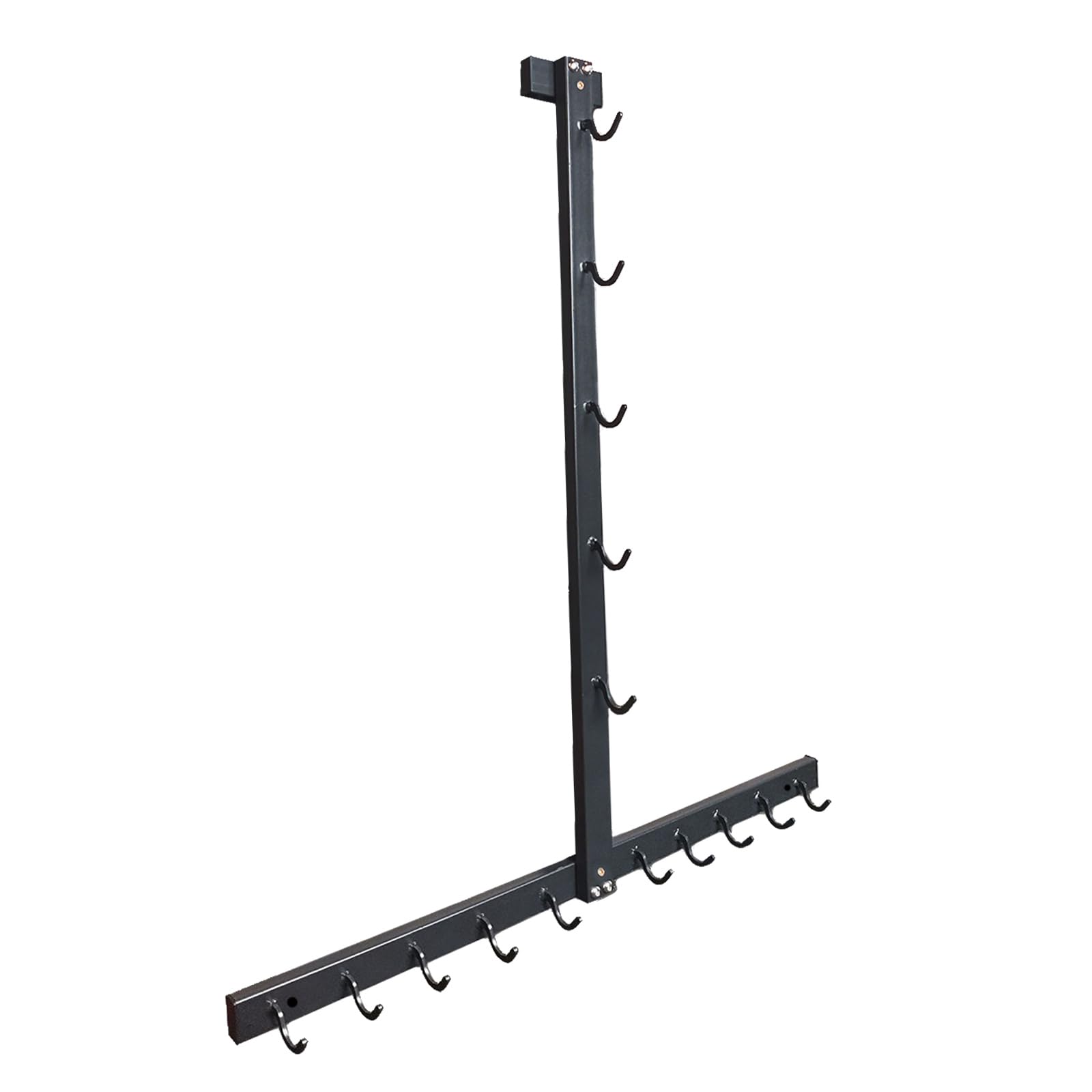 KORIKAHM Lat Pulldown Attachments Storage Rack, Wall Mounted Lat Pull Down Bar Organizer with Heavy Duty Hooks, Steel Gym Accessory Rack for Cable Attachment (Gym rack 4)