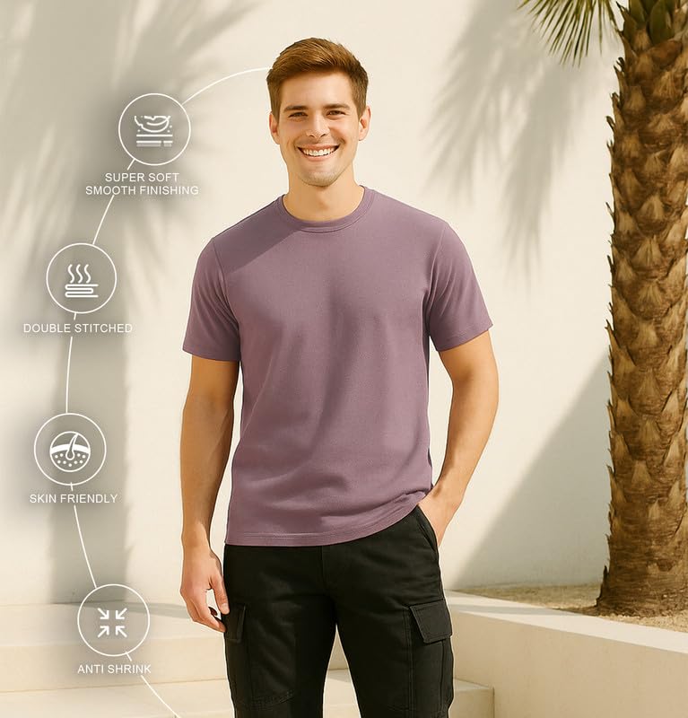 Image of Sleepynuts Men's Regular Fit Round Neck Half Sleeves Solid Casual Wear T-Shirt