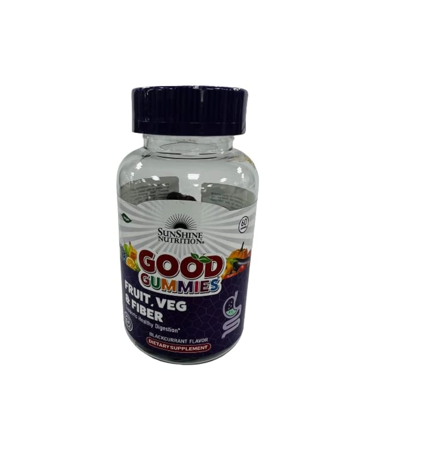SUNSHINE NUTRITION GOOD GUMMIES FRUIT VEG & FIBER GUMMIES 60'S