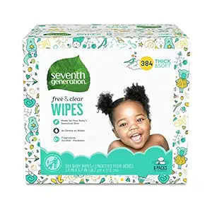 Baby Wipes, Free & Clear 384 Count by Seventh Generation