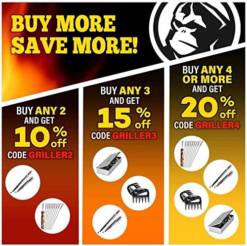 BBQ Grilling Kebab Skewers - Each Skewer 17 Stainless Steel - Long Reusable Flat Metal - BBQ Grill Essentials Metal skewers  Set of 10 w/ Handy Storage Bag